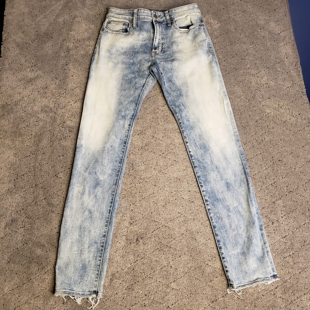 American Eagle Jeans Mens 30x34 Blue Slim Low Rise Straight‎ Faded Stretch Denim